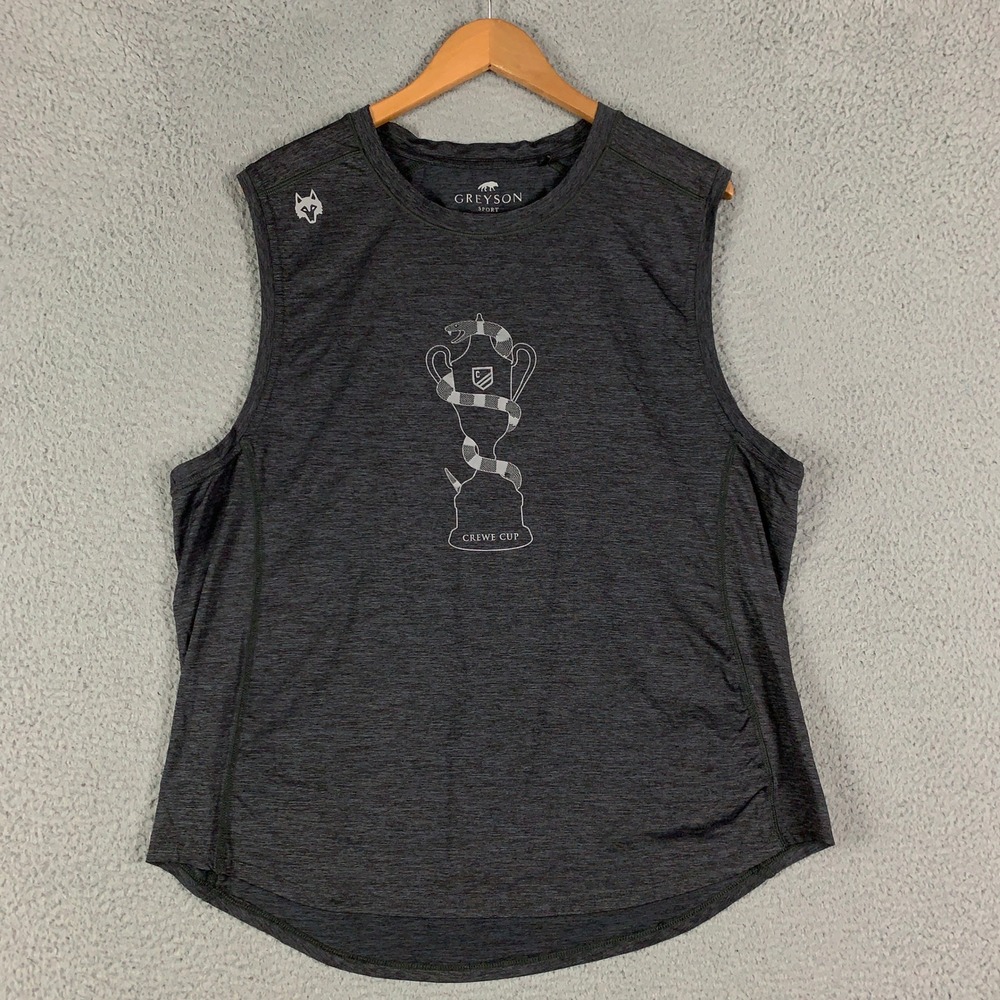 Greyson Crewe Cup Sleeveless Tank Top Mens XL Charcoal Heather Sport Performance